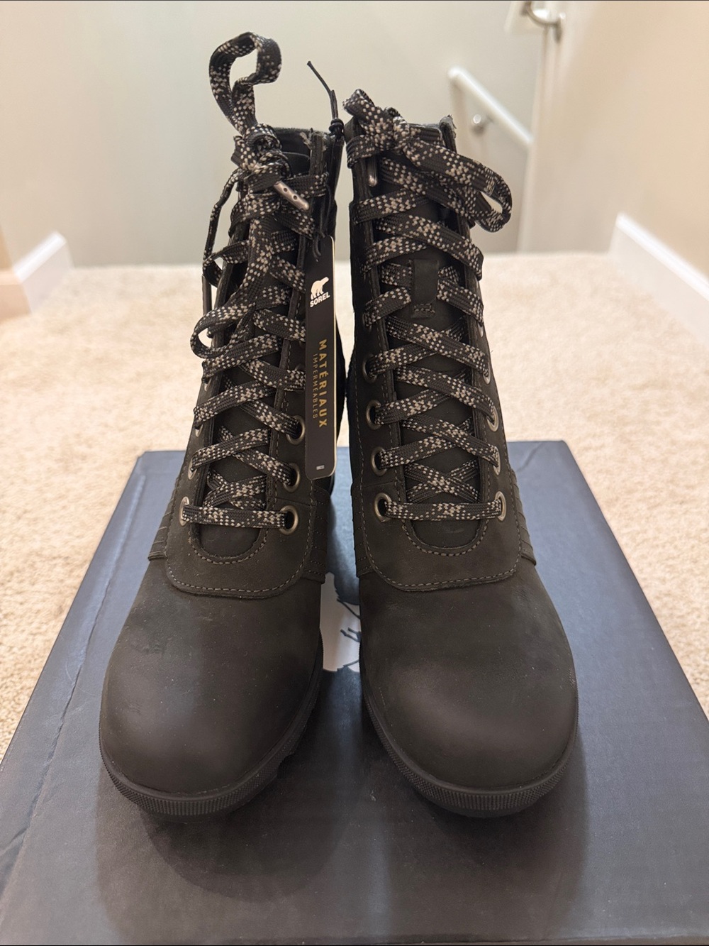 Sorel Women's Lexie Wedge Lace-Up Waterproof Ankle Boots - Black - Picture 2 of 6